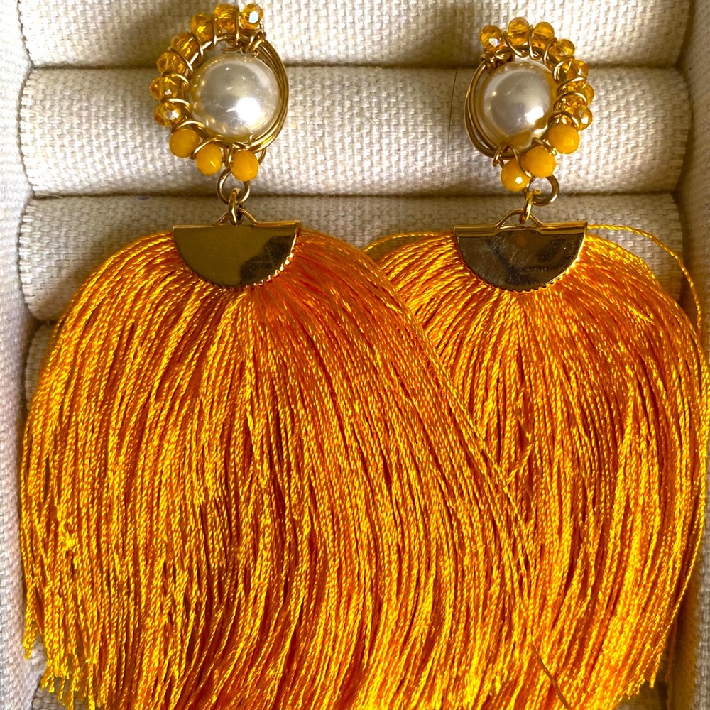 Yellow Tassel Earrings